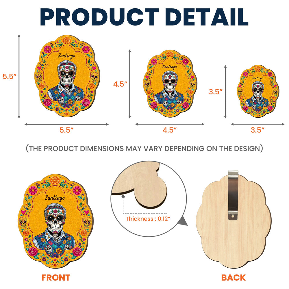 Custom Photo Day Of The Dead Ancestors Personalized Car Visor Clip