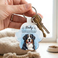 Personalized Watercolor Pet Memorial Keychain – Custom Photo Dog & Cat Portrait Keepsake