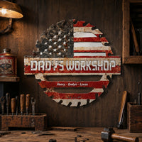 Daddy's Garage, Papa's Garage Man Cave Steel Workshop Sign Father's Day Gifts - Personalized Metal Sign | Custom Gift For Dad’s Workshop Decor