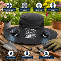 The Man The Myth The Gardening Legend - Personalized Solar Fan Hat