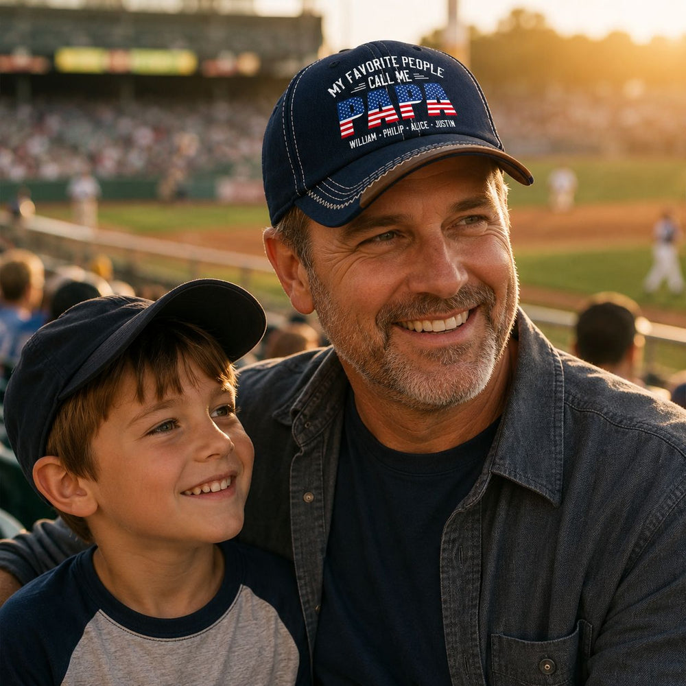 My Favorite People Call Me Papa, Grandpa - Personalized Cap | Heartwarming Gift For Proud Papa & Grandpa