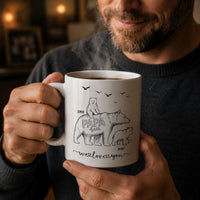Papa Bear Sketch Art Father’s Day Gift For Dad, Husband, Grandpa - Personalized Mug | Cozy Gift