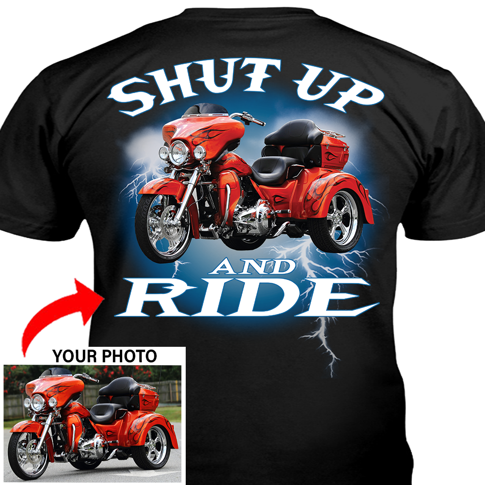 Motorcycle Lovers Custom Photo T-shirt Print - PSLV2DTS000003
