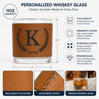 Vintage Monogram Custom Name - Personalized Whiskey Glass