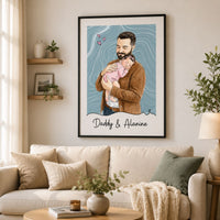 Custom Photo Watercolor Father's Day - Personalized Poster