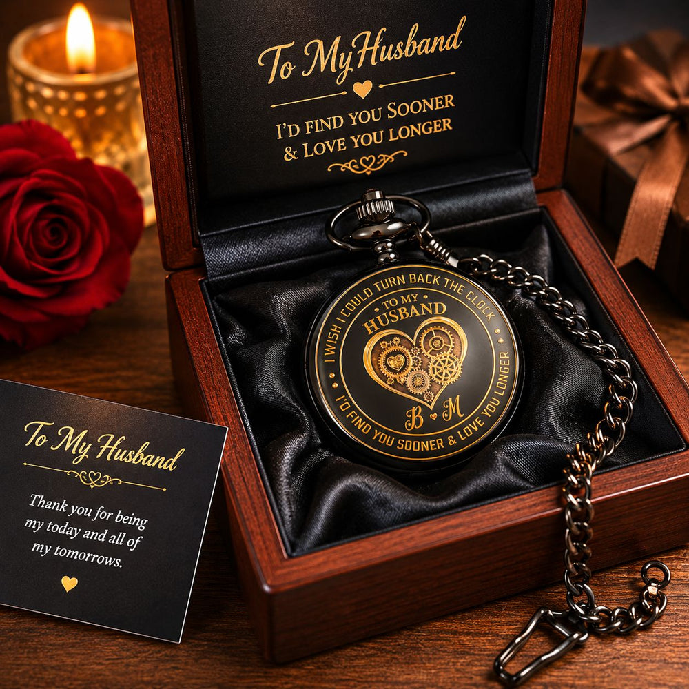 To My Husband I Wish I Could Turn Back The Clock - Personalized Pocket Watch