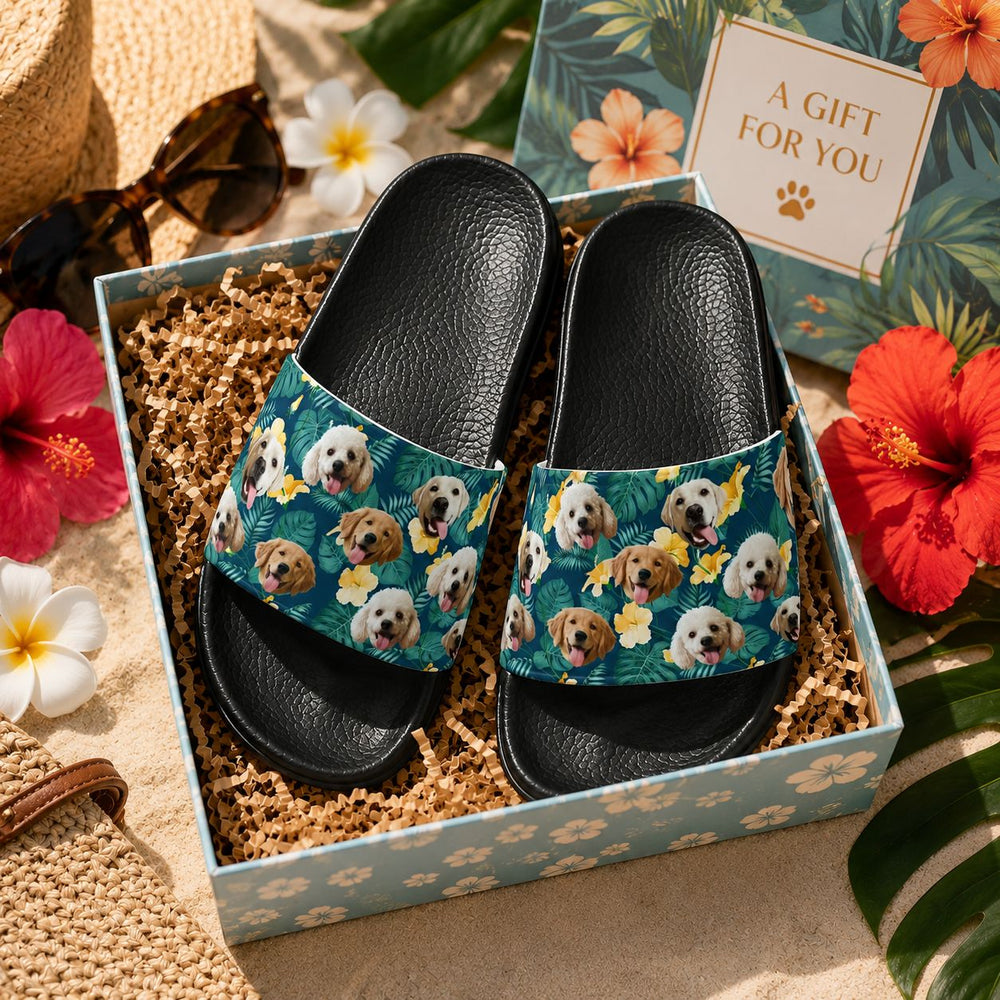 Custom Pet Face Hawaiian - Personalized Sandals | Fun Summer Pet Gift