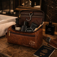 Custom Photo Sketch Line Art Father's Day - Personalized Toiletry Bag | Custom Dad Travel Gift