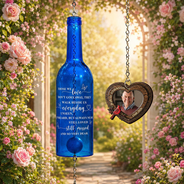 Those We Love Don't Go Away Remembrance - Personalized Wind Chime | Memorial Keepsake Gift
