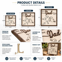 Best Dad Ever Fist Bump Father's Day Gift For Dad, Grandpa - Personalized Wooden Plaque | Heartwarming Gift From Kids & Grandkids