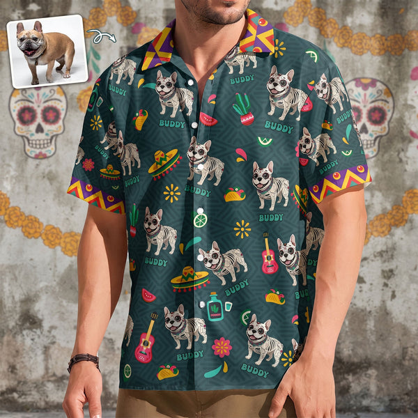 Dia De Los Muertos Custom Pet Photo Latinos Mexican - Personalized Hawaiian Shirt