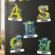 Personalized Dinosaur Alphabet Acrylic Magnet - Custom Name Educational Fridge Magnet Gift for Kids
