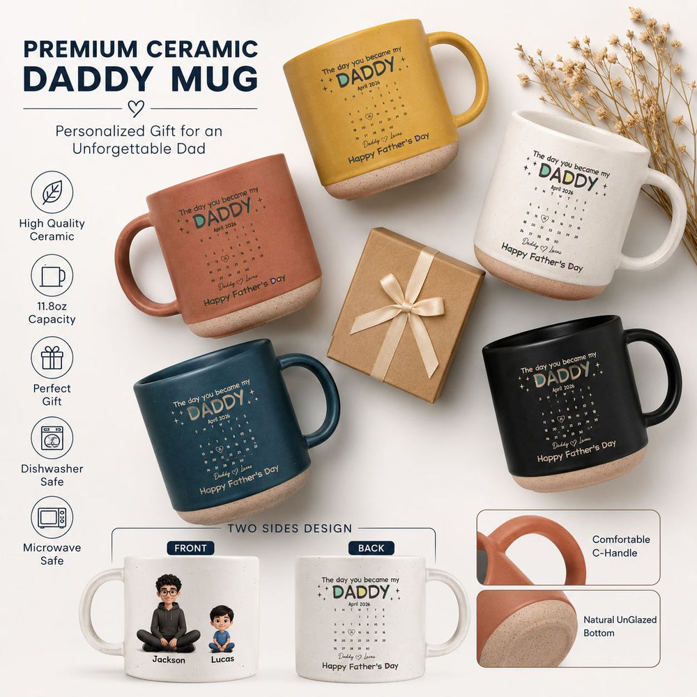 The Day You Became My Daddy - Personalized Mug | Heartwarming Gift For New Dad & Father’s Day