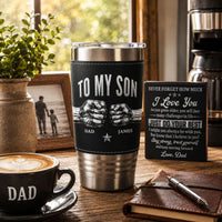 Never Forget How Much I Love You Fist Bump Gift For Son - Personalized 20oz Tumbler | Meaningful Gift For Son