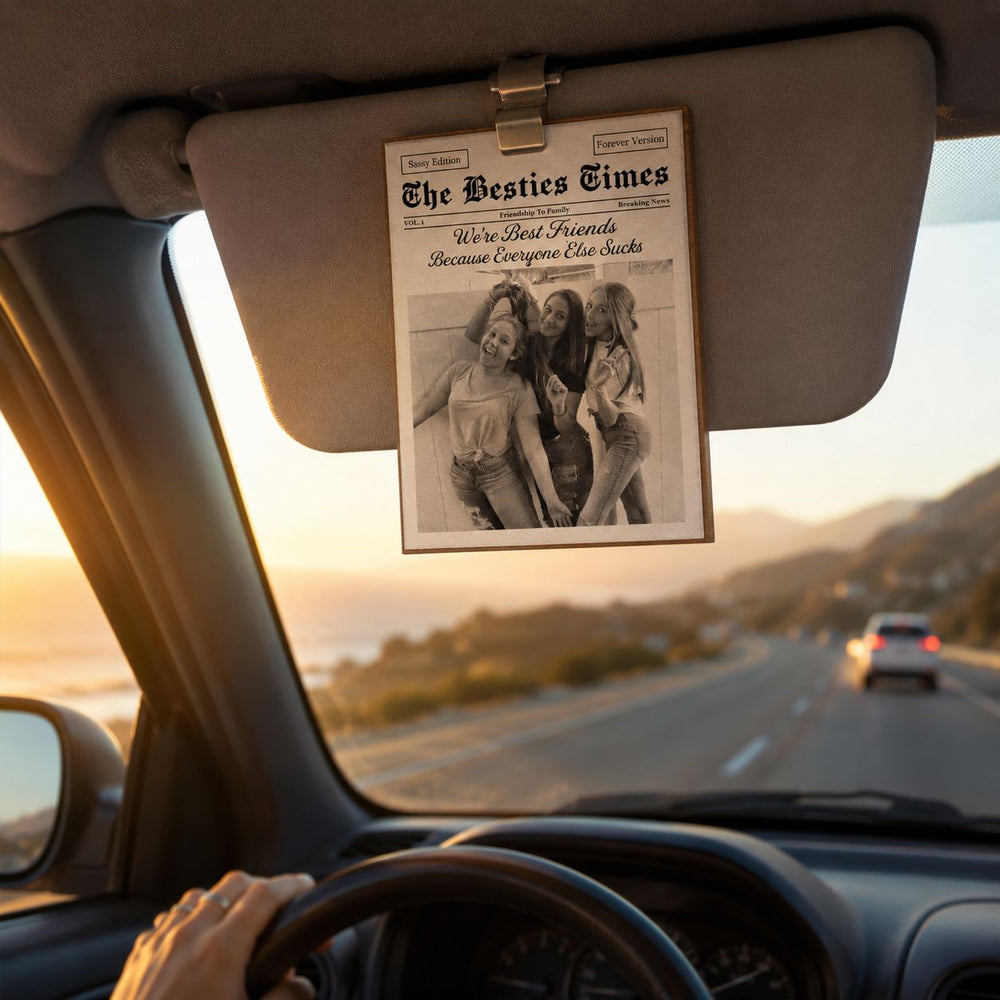 The Best B*tches Friendship - Drive Safe, Besties - Personalized Car Visor Clip | Funny Best Friend Gift For Besties