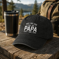 My Favorite People Call Me Papa Names - Personalized Distressed Denim Cap