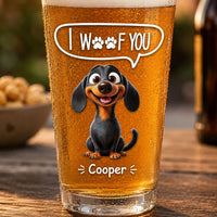 Thanks Dad We Woof You New Version - Personalized Beer Glass