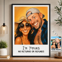 Caricature Wall Art Custom Couple Cartoon - Personalized Photo Poster