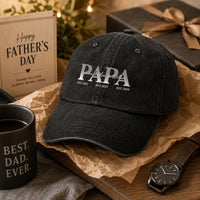 Papa Daddy Dad Kids' Names - Personalized Cap