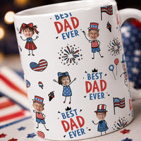 Best Dad Ever USA Flag - Personalized Mug | Patriotic Father’s Day Gift For Dad & Grandpa