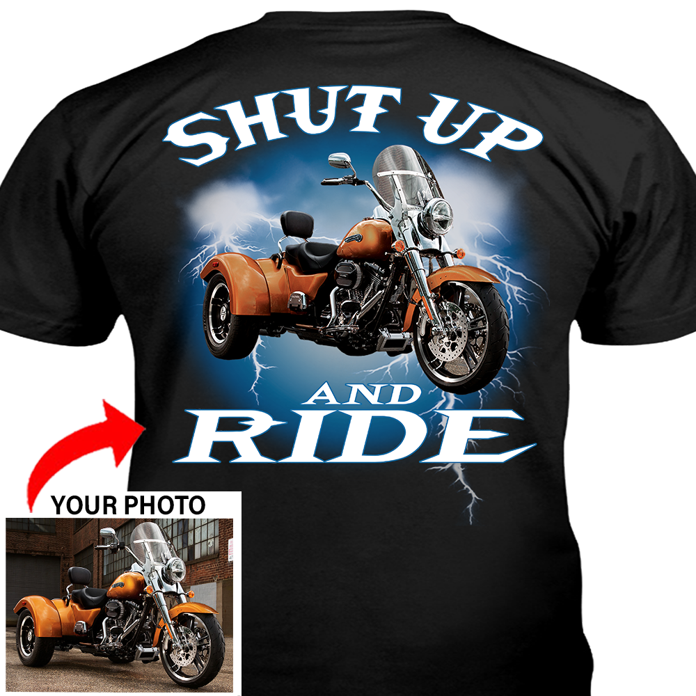 Motorcycle Lovers Custom Photo T-shirt Print - PSLV2DTS000003