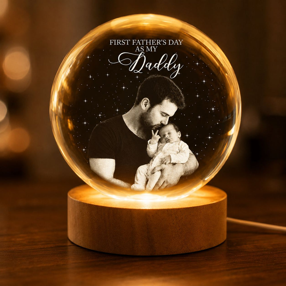 Our First Father's Day Together Custom Photo, For New Dad - Personalized Night Light