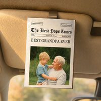 Drive Safe Papa We Love You - The Grandpa Times - Personalized Car Visor Clip | Heartfelt Gift From Grandkids For Grandpa