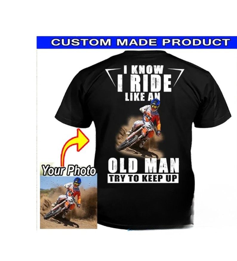 Funny Motocross Personalized T-Shirt – MX Rider Shirt, Unique Gift for Biker Dad or Grandpa - PSTG2DTS000032