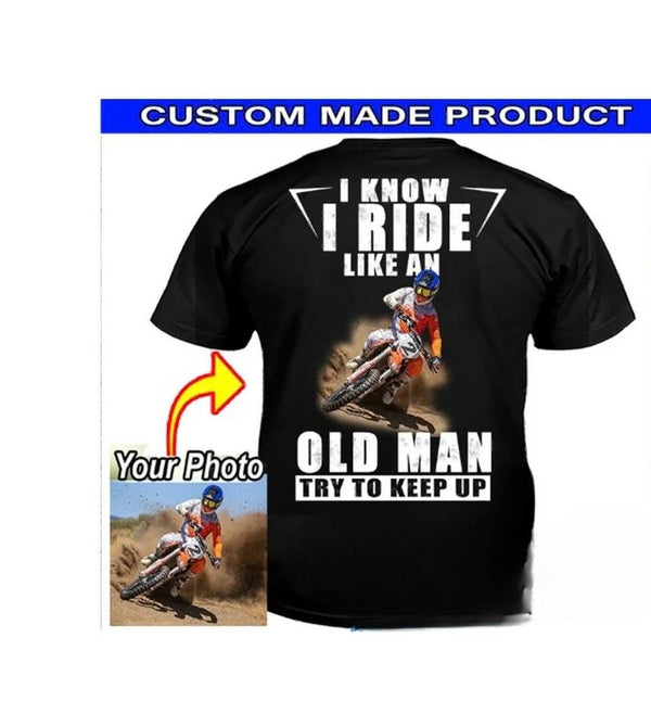 Funny Motocross Personalized T-Shirt – MX Rider Shirt, Unique Gift for Biker Dad or Grandpa - PSTG2DTS000032