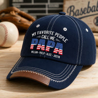 My Favorite People Call Me Papa, Grandpa - Personalized Cap | Heartwarming Gift For Proud Papa & Grandpa
