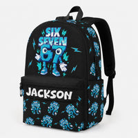 67 Brainrot Kid Gaming - Personalized Backpack | Funny Gamer School Bag