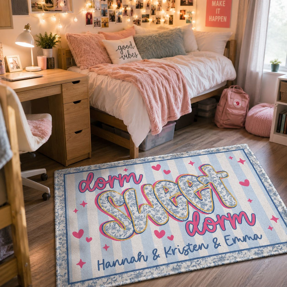 Dorm Sweet Dorm - Personalized Doormat | Cute College Dorm Decor