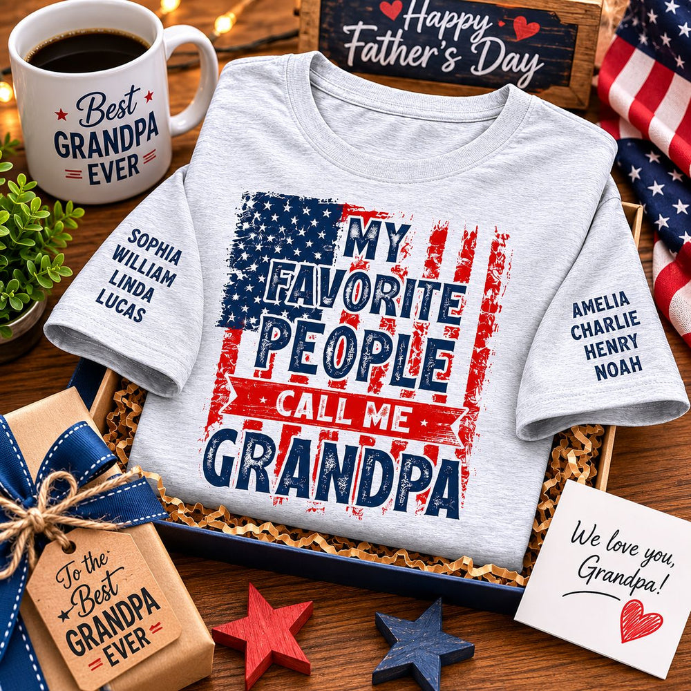 My Favorite People Call Me Grandpa Vintage Style 2 - Personalized Shirt