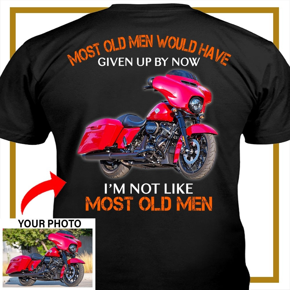 Biker Personalized Photo T-Shirt – Custom Motorcycle Shirt – Unique Gift for Bikers - PSMN2DTS000004