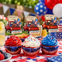 Party Like It's 1776 - Personalized Cupcake Toppers | Fun Patriotic Party Decor For USA Celebrations