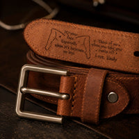 I Love Your Face Between My Legs - Personalized Engraved Leather Belt