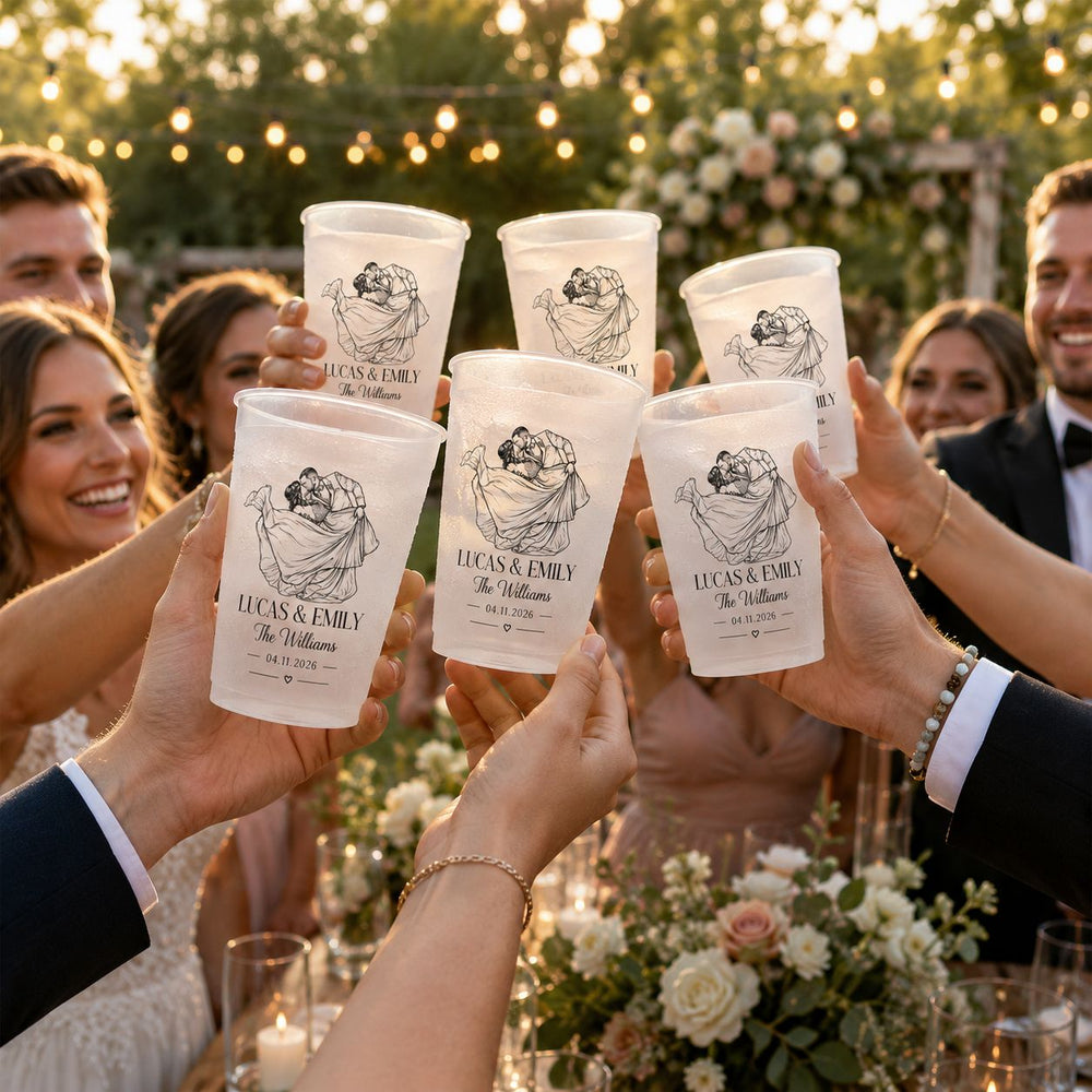 Custom Couples Photo Wedding Favors - Personalized Cups