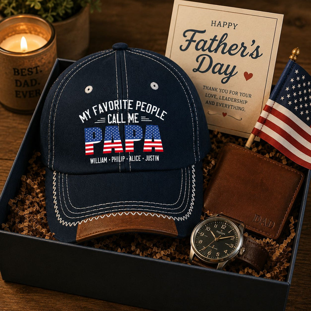 My Favorite People Call Me Papa, Grandpa - Personalized Cap | Heartwarming Gift For Proud Papa & Grandpa