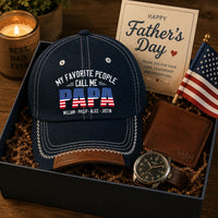 My Favorite People Call Me Papa, Grandpa - Personalized Cap | Heartwarming Gift For Proud Papa & Grandpa