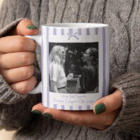 Personalized Friendship Photo Mug - Custom Bestie Gift for Her, Striped Accent Mug