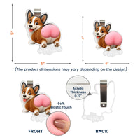 Funny Squishy Big Butt Gift For Dog Lover - Personalized Car Visor Clip