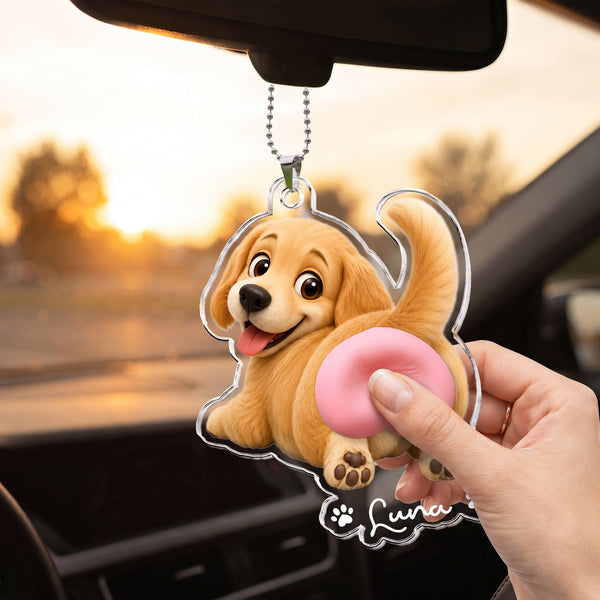 Funny Squishy Big Butt Custom Dog Photo Personalized Rear View Mirror Accessory