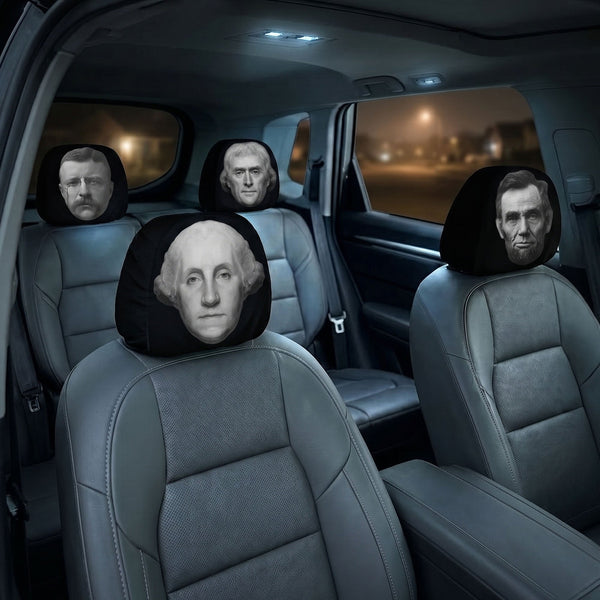 Personalized Patriotic Passenger Car Headrest Covers, Vintage Halloween Auto Decor