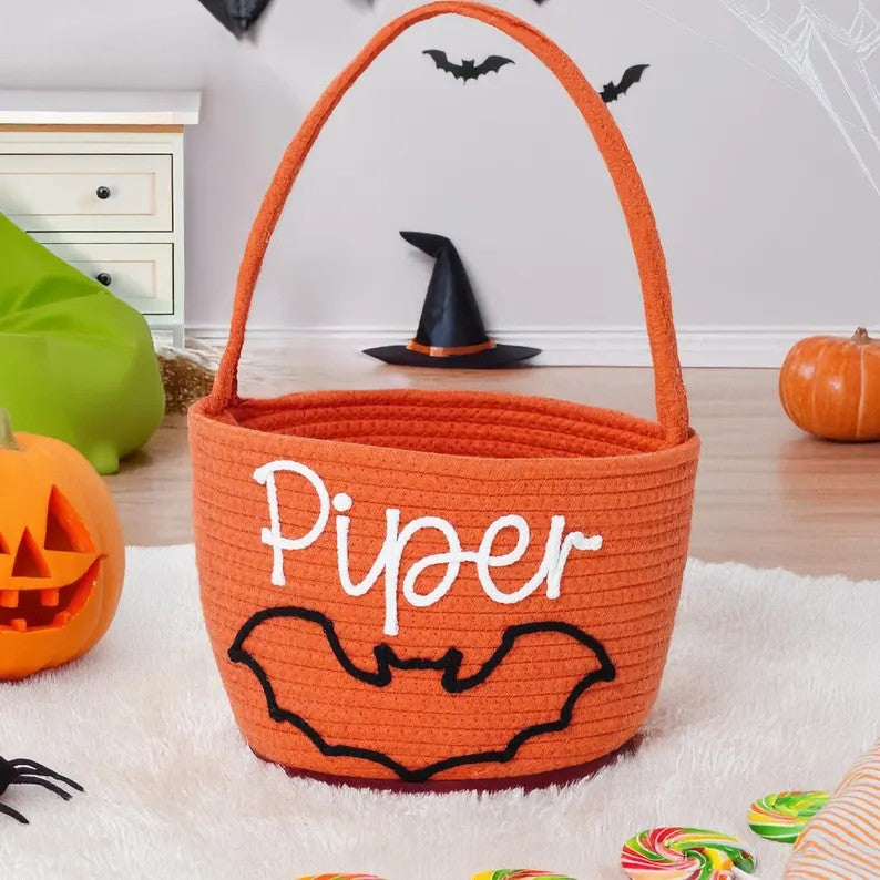 Handmade Halloween Personalized Halloween Storage Basket LD02