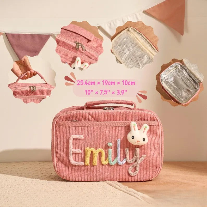 Embroidered Customizable Name Lunch Box Personalized Kids Lunchbox