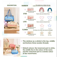 Handmade Embroidered Cotton with Name, Customize Shoulder Crossbody Bags
