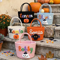Cute Trick or Treat Personalized Halloween Storage Basket LD01