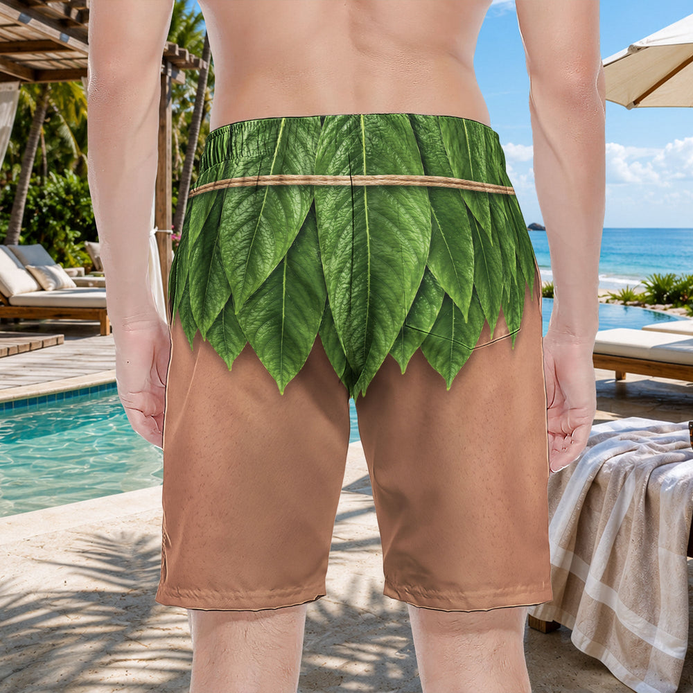 Funny 3D Muscular Hawaiian Beach Shorts - Tropical Summer & Bachelor Party Shorts