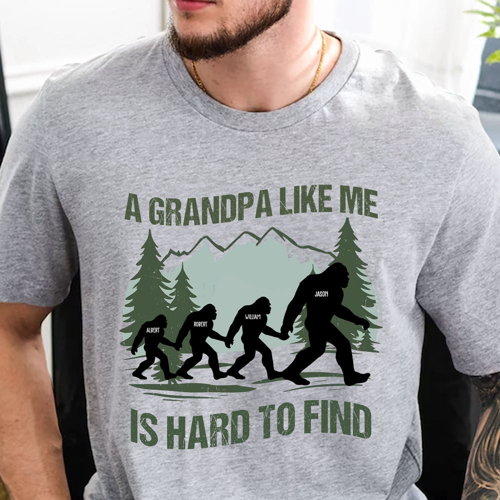 Father's Day Gifts, Funny Bigfoot For Dad, Grandpa, Custom Kids' Names - Personalized Shirt