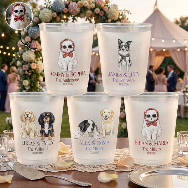 Mommy & Daddy Got Married – Personalized Pet Portrait Wedding Cups